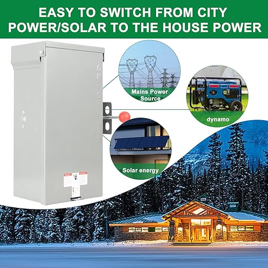 Manual Transfer Switch 100 Amp NEMA 4X Generator Transfer Switch for Home Generator Manual Heavy Duty Double-Throw 120/240 Volt 24000W for Outdoor Indoor Use