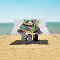 ALAZA Panda Boho Beach Tent Sun Shelter UPF50+ Protection Beach Shade Canopy w/ 4 Sandbags for Outdoor Camping Fishing Backyard Fun Picnic 10x9 ft