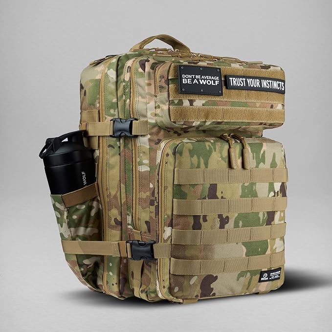 45L Meal Prep Management Backpack | with Built-in Cooler Easily Store and Carry Food Containers | Extra Large Military Rucksack for Gear Water Resistant Travel &amp Gym Bag (OCP Camo)