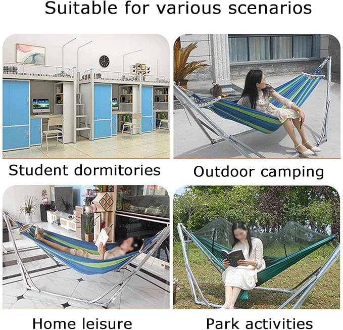 Hammock Stand 350kg Load Capacity Hanging Swing Holder Rack with Hammocks for Garden Patio Camping Picnic(Red)