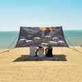 ALAZA Halloween Crow Skull Beach Tent Sun Shelter UPF50+ Protection Beach Shade Canopy w/ 4 Sandbags for Outdoor Camping Fishing Backyard Fun Picnic 10x9 ft