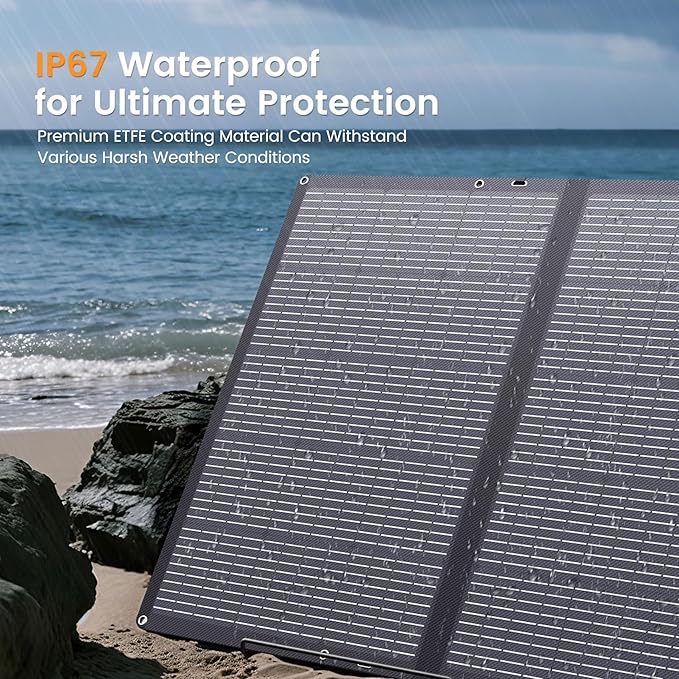 400W Portable Solar Panel for Power Station 400 Watt 36V ETFE Foldable Solar Panel Charger IP67 Waterproof Enhanced Kickstands for Off-Gird Outdoor Camping RV SUV Emergency Power Supply