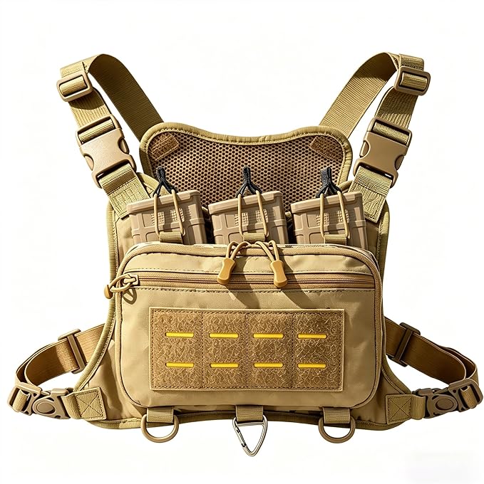 Tactical Chest Pack EDC Chest Bag Utility Molle Chest Rig Pouch with CCW Compartment Adjustable Strap Admin Pouch
