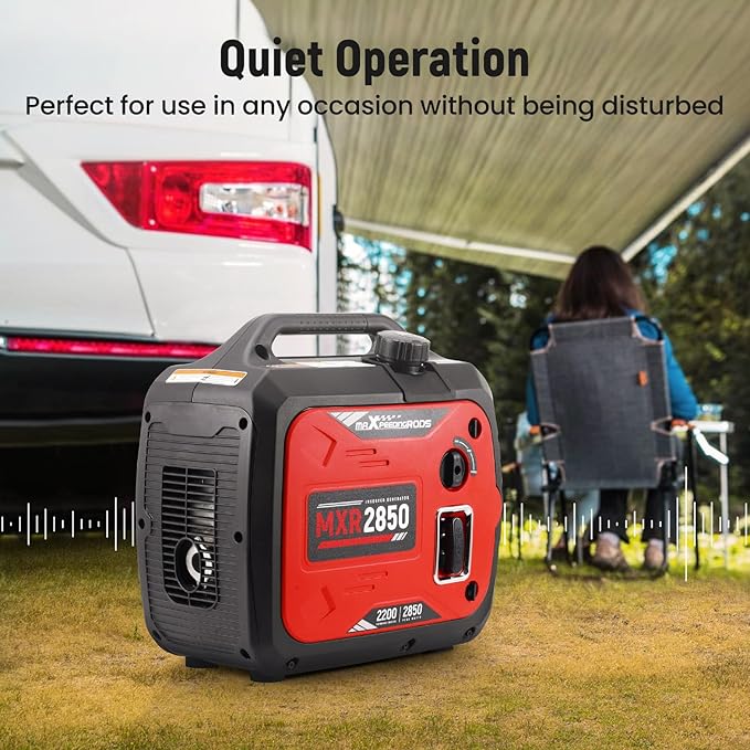 maXpeedingrods 2850 Watt Portable Inverter GeneratorGas Powered EPA Compliant with CO Alarm Compact and Lightweight for Outdoor Camping RV Ready and Home