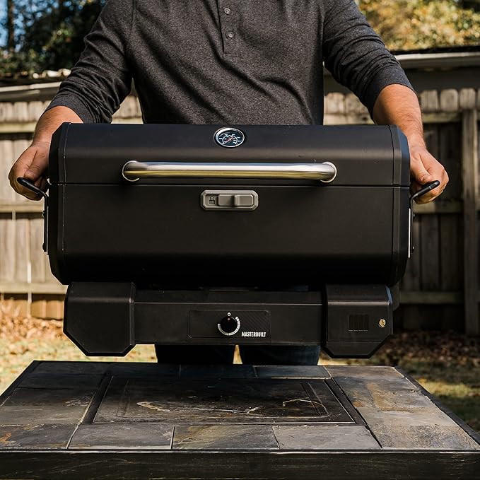 Masterbuilt® Electric Portable Charcoal Grill and Smoker with SteadyTemp Analog Temperature Control with 200 Cooking Square Inches in Black Model MB20040722