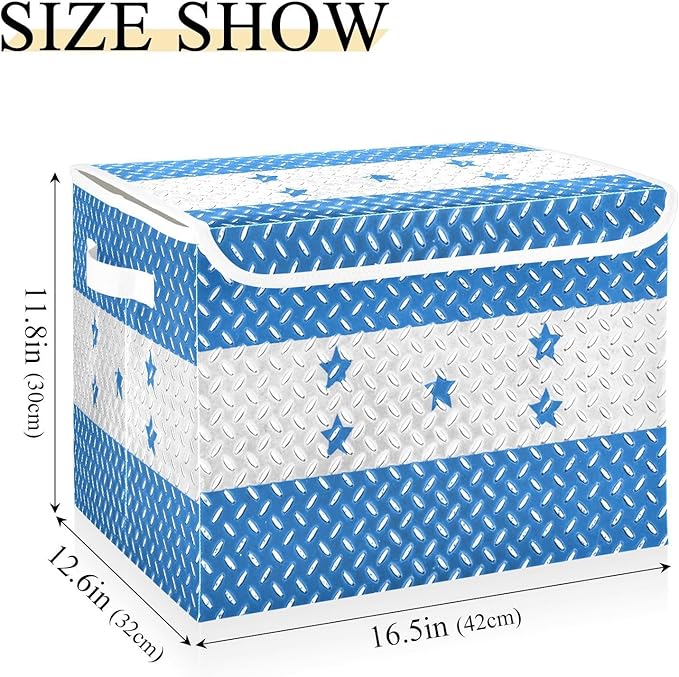 Honduras Flag Honduran National Blue Storage Containers with Lids Stackable Tote Storage Storage Box with Lids for