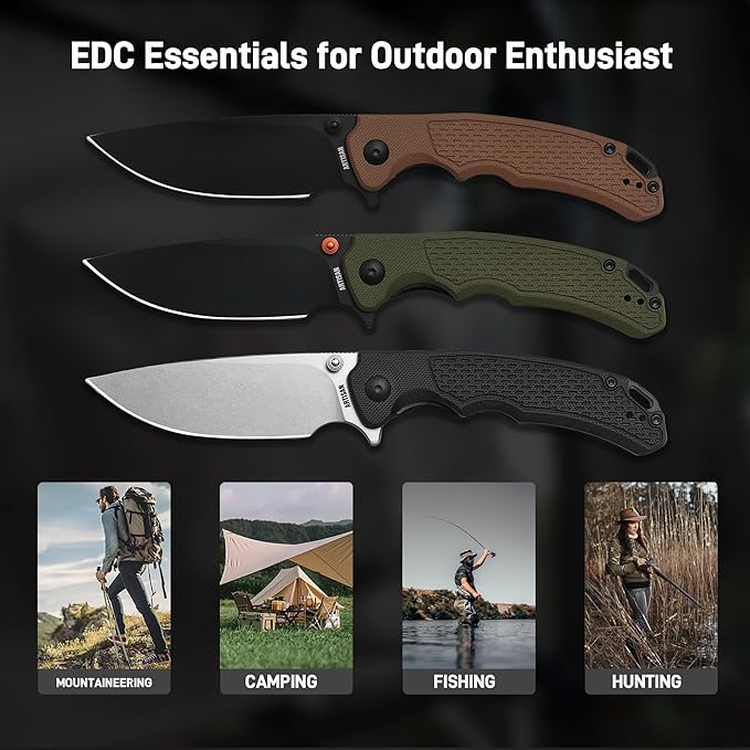 ARTISANCUTLERY Tradition V2 Pocket Knife for Men 3.58 AR-RPM9 Steel Blade G10 Handle Folding Knife with Pocket Clip for Camping Hiking Survival(1702M Brown)