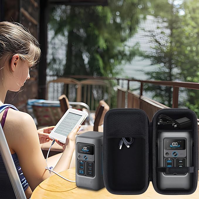 Case Compatible with Anker SOLIX C200 DC Power Bank Station 192Wh Portable Power Station LiFePO4 Battery 200W Solar Generator
