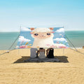 ALAZA Carttoon Alpaca with Flowers and Clouds Beach Tent Sun Shelter Portable Canopy Sunshade for Outdoor Camping Picnics Backyard Fun 10x9 ft