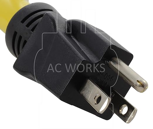AC WORKS Generator to Transfer Switch 50Amp Inlet Box Adapter (15Amp Household Plug to CS6364 Flexible)
