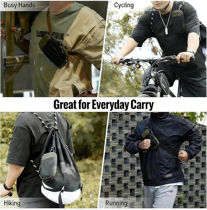 Cell Phone Pouch for Belt - Universal EDC Waist Bag with Secure Zipper Closure Tactical Molle Loop Belt Holder