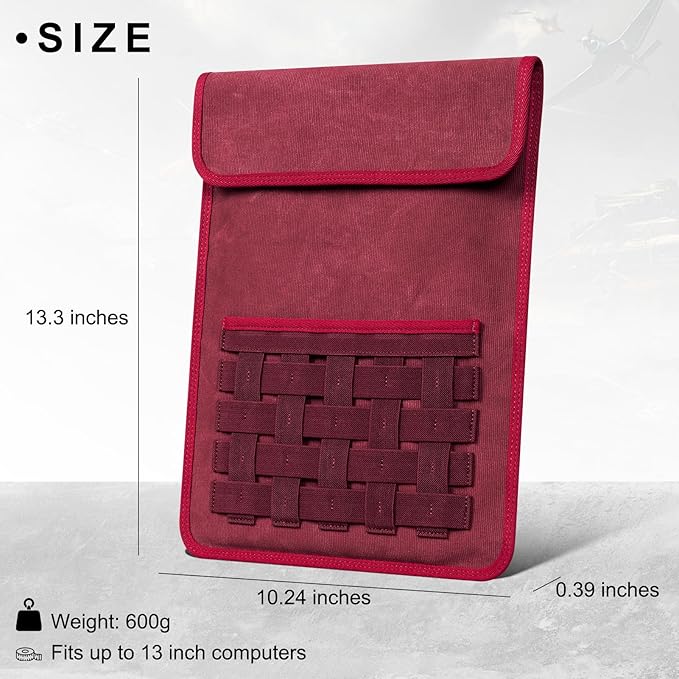 Gexmil Protective Tablet Sleeve for iPad Pro 13 Inch (M4) 2024 iPad Air 13 Inch M3/M2 iPad Pro 12.9 InchGalaxy Tab S9 Plus/S10+/S10 Plus/S9 FE+/S9 FE Plus 12.4 Red