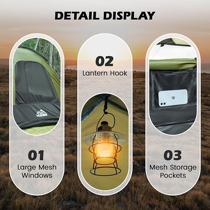 WildFinder SUV Tent Rectangle Car Tent for Family Waterproof &amp Windproof for Car Camping Large Camping Tents with Storage Bag SUV Van Jeep