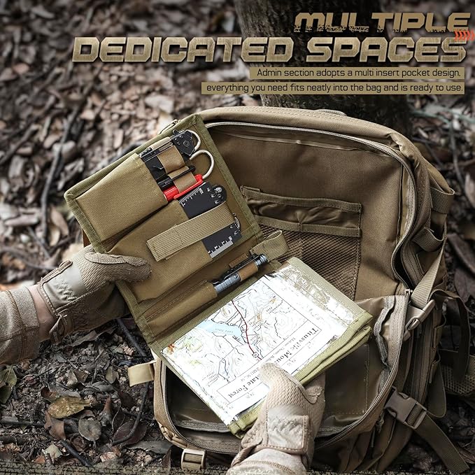 LIVANS Tactical Pouch Military Map Case Holder Army Foldable Map Storage Pouch Multifunctional for Outdoors or Hiking - 13x10 Clear Viewing Area1000D Oxford + Waterproof TPU