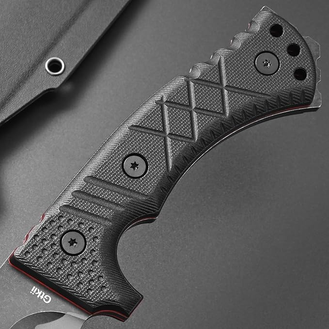 Gtkii GTK30 Fixed Blade Knife AUS-10 Steel Blade Full Tang Nylon Fiberglass Handle Dog Leg Shape Blade Knifes for Hunting Camping Bushcraft Collection