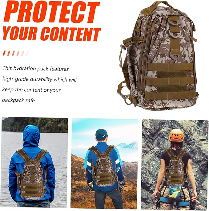 HANABASS 1pc Practical Capacity Outdoor Backpack for Travel Hiking Camping Desert Camouflage Design Multiple Pockets for Easy Storage and Organization