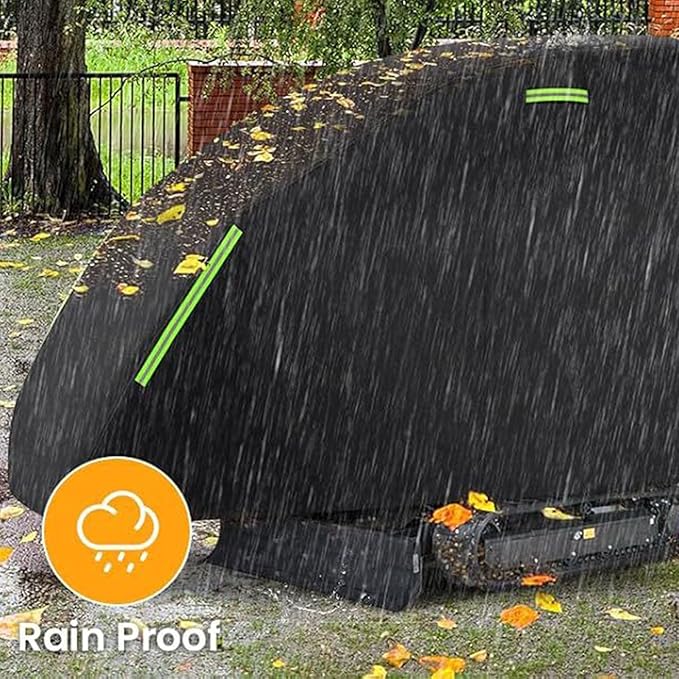 Fafeicy Mini Excavator Cover for 800-1600kg 210D Oxford Fabric Zippered Black Fits Mini Excavators Approx. 355.6 x 114.3 x 190.5cm