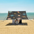 ALAZA Star Boho Astrology Mystical Bohemian Symbols of The Crescent Stars Beach Tent Sun Shelter Portable Canopy Sunshade for Outdoor Camping Picnics Backyard Fun 10x9 ft