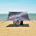 ALAZA Blue and Purple Lightning Black Background Pattern Beach Tent Sun Shelter Portable Canopy Sunshade for Outdoor Camping Picnics Backyard Fun 10x9 ft