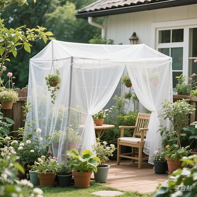 DIY Mosquito Net Screen Mesh Fabric White Customizable Size Fine Mesh for Outdoor Protection (16.4' x 16.4')