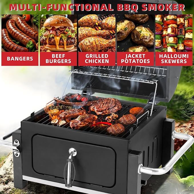 Kendane Portable Charcoal Grill with 314 Square Inch Cooking AreaCompact Tabletop Charcoal Grill with Warming RackSmall BBQ Grill with Charcoal Tray for Outdoor Camping Picnic