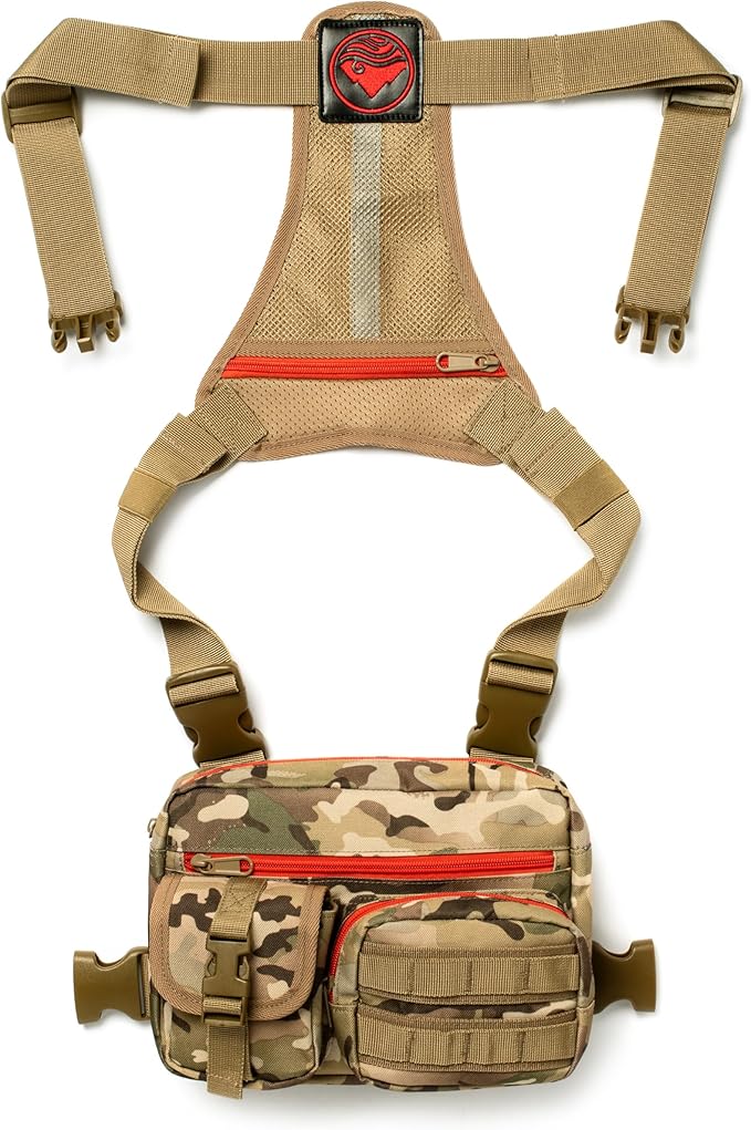 Outdoor Tactical Chest Bag for Men &amp Women – Modular EDC Chest Rig with MOLLE System Quick Release Harness Pack for Hunting Hiking Fishing Running – Lightweight Utility Vest