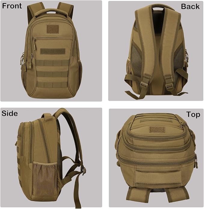 Military Tactical Backpack for Men Mini Daypack Small Tactical Assault Bag for Hunting Camping Trekking(Brown)