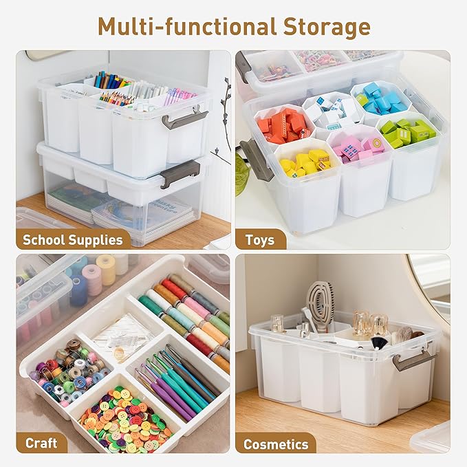 Citylife Craft Organizers 2 Pack-17 QT Clear white