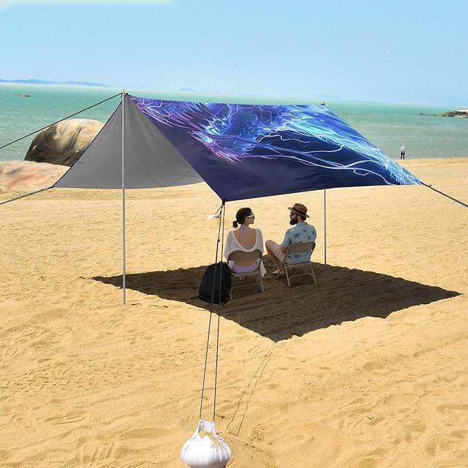 ALAZA Lightning Leader Beach Tent Sun Shelter Portable Canopy Sunshade for Outdoor Camping Picnics Backyard Fun 10x9 ft
