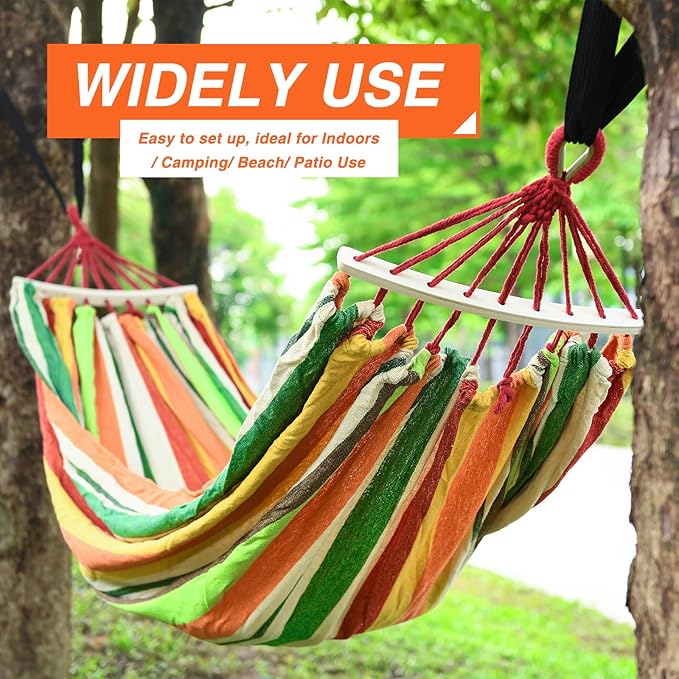 Bestrip Portable Hammock Single &amp Double Hammocks with Carrying Bag and 2 Tree Straps for Camping Travel Beach Outdoor 660lbs Capacity