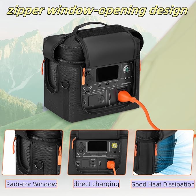 Storage Carrying Case Compatible with BLUETTI EB3A/AC2A/AC2P/Elite 30 V2 - Travel Padded Bag with Multi-Pockets Shoulder Strap &amp Handle for BLUETTI Portable Power Station Accessories (Bag Only)