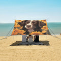 ALAZA Cute Dog with Sunflower Beach Tent Sun Shelter Portable Canopy Sunshade for Outdoor Camping Picnics Backyard Fun 10x9 ft