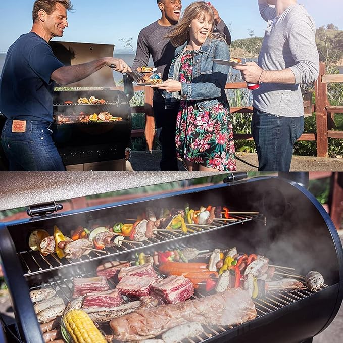 Z GRILLS ZPG-7002B Newly Upgrade Wood Pellet Grill &amp Smoker 8 in 1 BBQ Grill Auto Temperature Controls inch Cooking Area 700 sq in Black