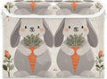 Collapsible Storage Bins with Lids Decorative Fabric Storage Cubes Closet Organizer and Storage Basket Boxes Containers for Clothes Box Chest Folding Rectangle Cute Grey Bunny Carrot