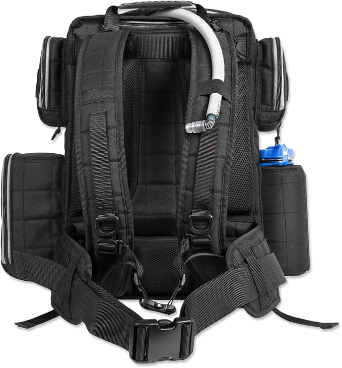 Wild Hare Shooting Gear Deluxe Competition Range Backpack Gun Range Bag for Handguns and Ammo Shooting Duffle Range Pistol Bag Multiple Compartments - Black