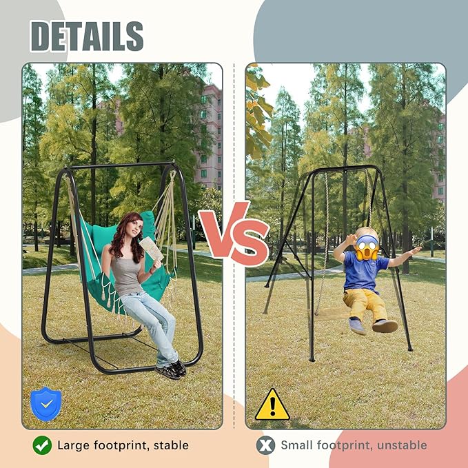 G TALECO GEAR Hammock Chair with StandHeavy-Duty and Rustproof Hanging Chair with StandHammock Swing Chair Standfor Indoor Outdoor Patio Yard Garden Porch (Aqua)