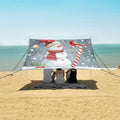 ALAZA Christmas Snowman Beach Tent Sun Shelter UPF50+ Protection Beach Shade Canopy w/ 4 Sandbags for Outdoor Camping Fishing Backyard Fun Picnic 10x9 ft