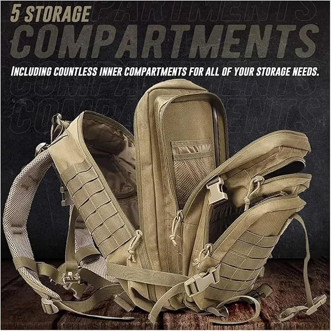 Tactical Nylon Backpack Camping Travel Fishing Bag Waterproof Men Large Capacity Travel Hunting Backpack(A)