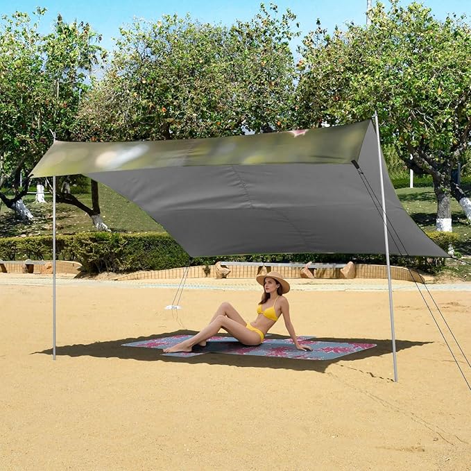 ALAZA Cartton Pig Cute Newborn Standing on A Grass Lawn Beach Tent Sun Shelter Portable Canopy Sunshade for Outdoor Camping Picnics Backyard Fun 10x9 ft
