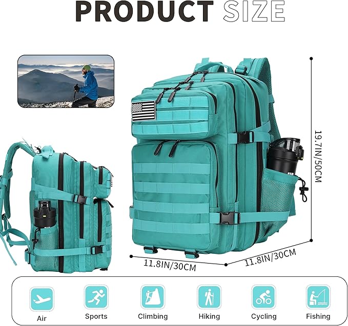 Military 45L Tactical Assault Backpack 3 day assault pack with Molle Waterproof backpack Rucksack for Tactical Backpacks