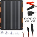 FlexSolar 20W 12V Solar Panel Battery Charger Maintainer Kits Trickle Charger with Built-in Charge Controller Cigarette Lighter Alligator Clips O-Rings OBDII Connector for Car TruckTractor Boat