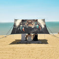 ALAZA Wolf Indian Beach Tent Sun Shelter Portable Canopy Sunshade for Outdoor Camping Picnics Backyard Fun 10x9 ft