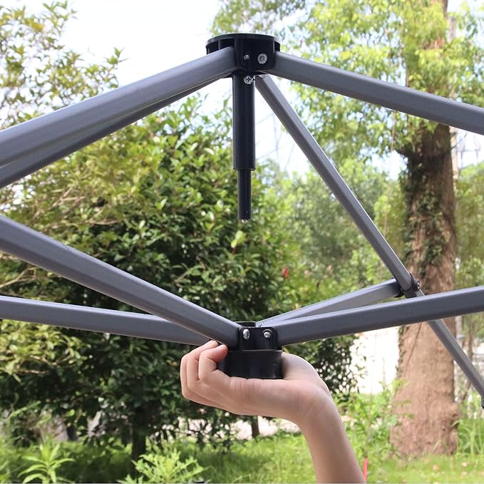 10x10ft Blue Easy Setup Pop-Up Gazebo Featuring Waterproof Material Heavy Duty FFor rame Built-in Carry Bag Wheels Height Adjustable