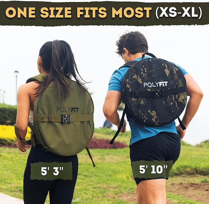 Polyfit PL8 Backpack for Olympic Weight Plates - Weighted Backpack for Strength Training Rucking and Gym Workouts - BLACK CAMO