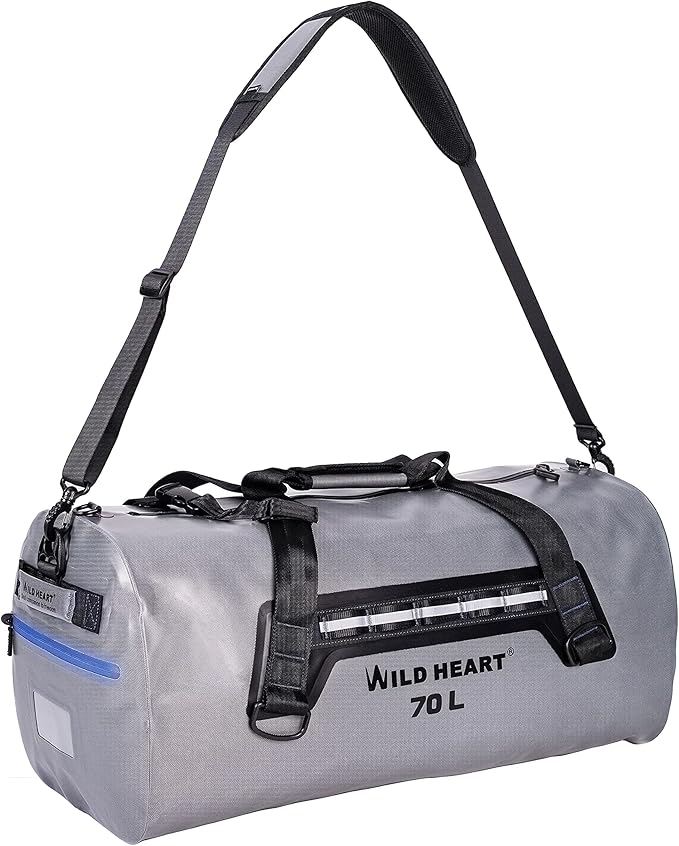 WILD HEART Waterproof Dry Duffel Bag Airtight TPU Dry Bag for Motorcycle Kayaking Rafting Skiing Travel Hiking Camping…