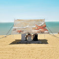 ALAZA Summer Sandy Beach Shells and Starfish Beach Tent Sun Shelter Portable Canopy Sunshade for Outdoor Camping Picnics Backyard Fun 10x9 ft
