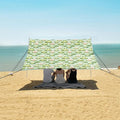 ALAZA Frog Lotus Leaf Beach Tent Sun Shelter UPF50+ Protection Beach Shade Canopy w/ 4 Sandbags for Outdoor Camping Fishing Backyard Fun Picnic 10x9 ft