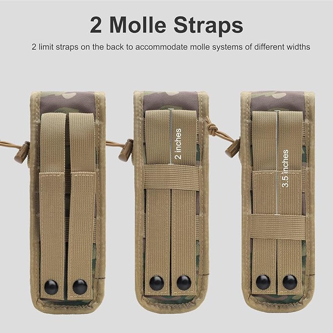Molle Suppressor PouchStorable Suppressor/Flashlight/BatonContains Flag Patchfor Vest/Belt/Backpack/Molle Pouch/Plate Carrier and Other Tactical Gear