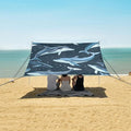 ALAZA Whale Polka Dots Beach Tent Sun Shelter UPF50+ Protection Beach Shade Canopy w/ 4 Sandbags for Outdoor Camping Fishing Backyard Fun Picnic 10x9 ft