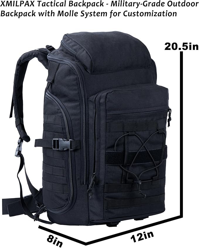 35L Tactical Backpack Military Rucksack MOLLE Quick-Access Flap EDC Pack for Hiking Camping Travel Work Bugout Emergency